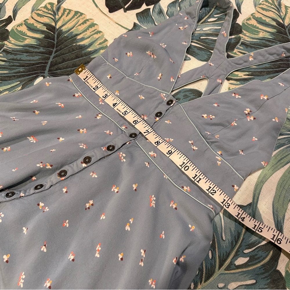 Urban Outfitters Cooperative Floral Cross Back Mini Button Front Dress FLAWED - Picture 14 of 16